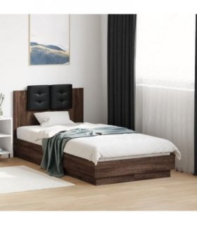 vidaXL Bed Frame without Mattress Brown Oak 75x190 cm Small Single — Size: 75 x 190 cm — V0671977987