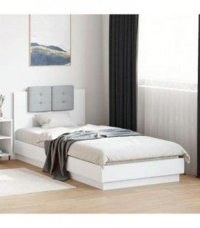 vidaXL Bed Frame | White | Engineered wood and plywood | Single | Bed Frame — Size: 90 x 200 cm