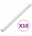 vidaXL Cable Trunking 50x25 mm 10 m PVC — Size: 50 x 25 mm 10 m, Model: screwable