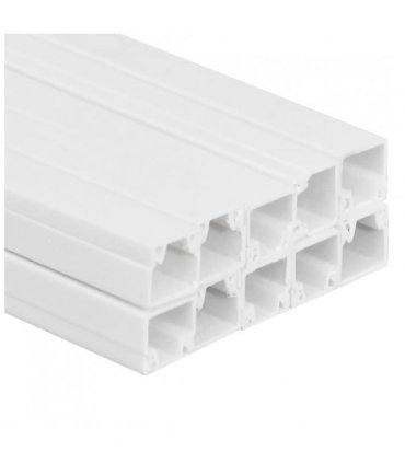 vidaXL Cable Trunking 30x20 mm 10 m PVC — Size: 30 x 20 mm 10 m, Model: screwable