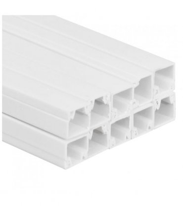vidaXL Cable Trunking 25x25 mm 10 m PVC — Size: 25 x 25 mm 10m, Model: screwable