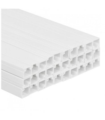 vidaXL Cable Trunking 25x25 mm 30 m PVC — Size: 25 x 25 mm 30m, Model: screwable