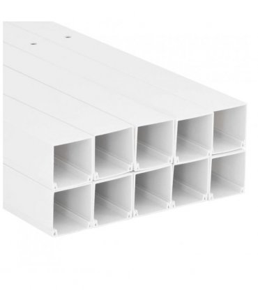 vidaXL Cable Trunking 100x60 mm 10 m PVC — Size: 100 x 60 mm 10 m, Model: screwable