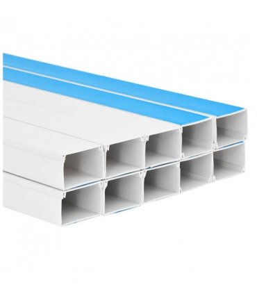 vidaXL Cable Trunking Self-Adhesive 100x60 mm 10 m PVC — Size: 100 x 60 mm 10 m