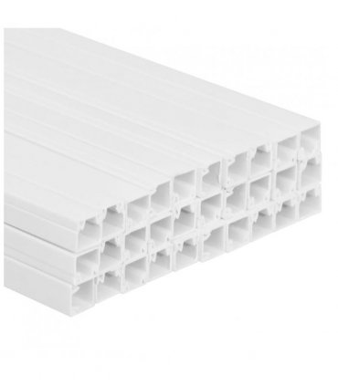 vidaXL Cable Trunking 25x16 mm 30 m PVC — Size: 25 x 16 mm 30m, Model: screwable