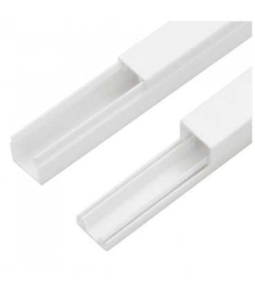 vidaXL Cable Trunking 25x16 mm 30 m PVC — Size: 25 x 16 mm 30m, Model: screwable