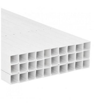 vidaXL Cable Trunking 60x40 mm 30 m PVC — Size: 60 x 40 mm 30 m, Model: screwable