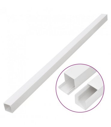 vidaXL Cable Trunking 100x40 mm 10 m PVC — Size: 100 x 40 mm 10 m, Model: screwable