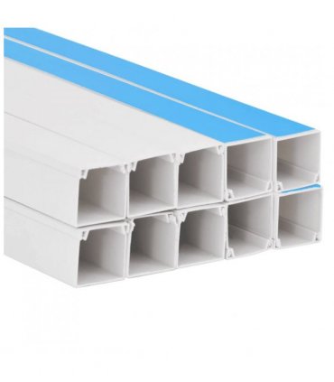 vidaXL Cable Trunking Self-Adhesive 33x33 mm 10 m PVC — Size: 33 x 33 mm x 10 m