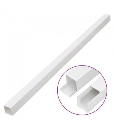 vidaXL Cable Trunking 33x33 mm 30 m PVC — Size: 33 x 33 mm x 30 m, Model: screwable
