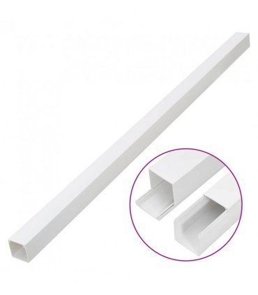 vidaXL Cable Trunking 40x25 mm 30 m PVC — Size: 40 x 25 mm 30 m, Model: screwable