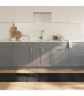 vidaXL Rug Rectangular Grey 60x300 cm Bamboo — Size: 60 x 300 cm