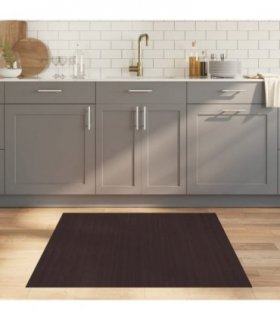 vidaXL Rug Square Dark Brown 100x100 cm Bamboo — Size: 100 x 100 cm