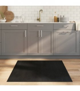 vidaXL Rug Square Black 100x100 cm Bamboo — Size: 100 x 100 cm