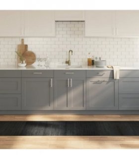 vidaXL Rug Rectangular Grey 60x400 cm Bamboo — Size: 60 x 400 cm