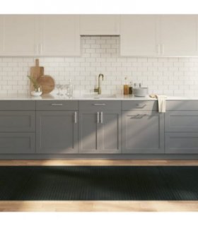 vidaXL Rug Rectangular Grey100x300 cm Bamboo — Size: 100 x 300 cm