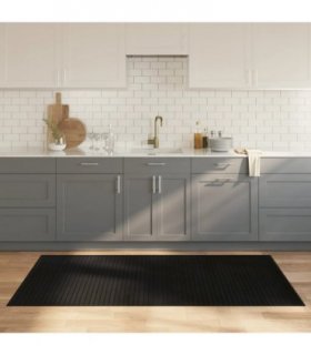 vidaXL Rug Rectangular Black100x200 cm Bamboo — Size: 100 x 200 cm