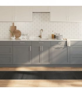 vidaXL Rug Rectangular Grey60x300 cm Bamboo — Size: 60 x 300 cm