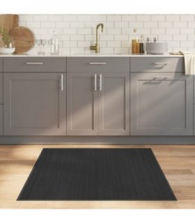 vidaXL Rug Square Grey100x100 cm Bamboo — Size: 100 x 100 cm