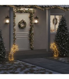 vidaXL Christmas Light Decoration with Spikes Meteor 80 LEDs 62 cm — Model: without tinsel