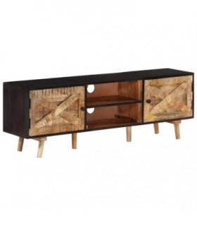 vidaXL TV Cabinet 140x30x46 cm Rough Mango Wood and Solid Acacia Wood — Size: 140 x 30 x 46 cm