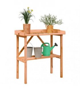 vidaXL Plant Table with Shelf Brown 78x38x82.5 cm Solid Wood Fir