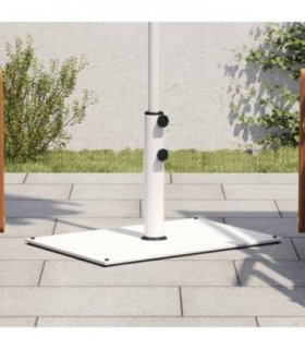 vidaXL Parasol Base for Ø32/38/48 mm Poles 15 kg Rectangular — Colour: white