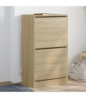 vidaXL Shoe Cabinet with 2 Flip-Drawers Sonoma Oak 60x42x108 cm — Size: 60 x 42 x 108 cm