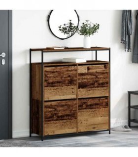 vidaXL Shoe Cabinet Old Wood 100 x 34 x 112 cm Engineered Wood