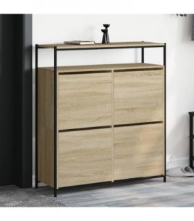 vidaXL Shoe Cabinet with 4 Flip-Drawers Sonoma Oak 100x34x112 cm