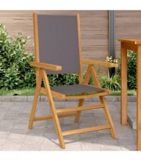 vidaXL Garden Chairs 2 pcs Anthracite Solid Wood Acacia and Fabric