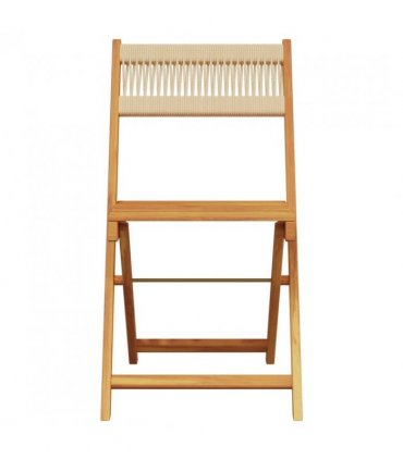 vidaXL Bistro Chairs 2 pcs Beige Solid Wood Acacia and Rope