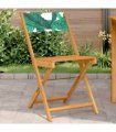 vidaXL Bistro Chairs 2 pcs Leaf Pattern Solid Wood Acacia and Fabric