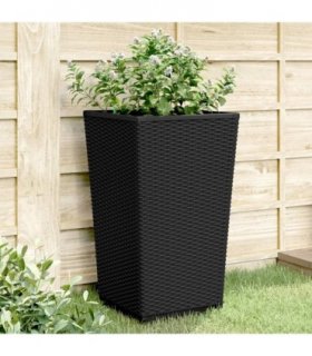 vidaXL Garden Planters 2 pcs Black 32.5x32.5x57 cm PP