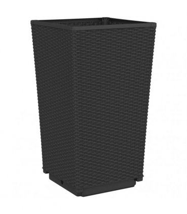 vidaXL Garden Planters 2 pcs Black 32.5x32.5x57 cm PP