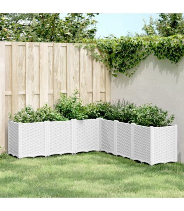 vidaXL Garden Planter White 160x160x53 cm PP — Size: 160 x 160 x 53 cm