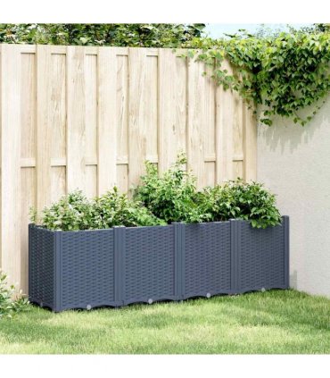 vidaXL Garden Planter Blue Grey 160x40x53 cm PP — Size: 160 x 40 x 53 cm