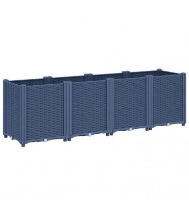 vidaXL Garden Planter Blue Grey 160x40x53 cm PP — Size: 160 x 40 x 53 cm