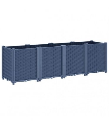 vidaXL Garden Planter Blue Grey 160x40x53 cm PP — Size: 160 x 40 x 53 cm