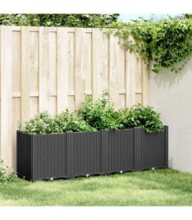 vidaXL Garden Planter Black 160x40x53 cm PP — Size: 160 x 40 x 53 cm