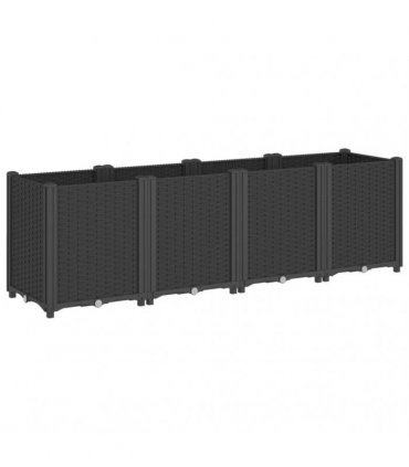 vidaXL Garden Planter Black 160x40x53 cm PP — Size: 160 x 40 x 53 cm