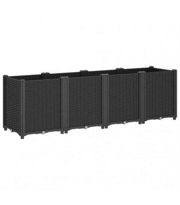 vidaXL Garden Planter Black 160x40x53 cm PP — Size: 160 x 40 x 53 cm