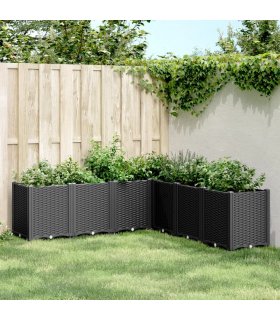 vidaXL Garden Planter Black 160x160x53 cm PP — Size: 160 x 160 x 53 cm