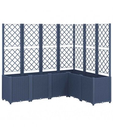vidaXL Garden Planter with Trellis Blue Grey 160x120x140 cm PP — Size: 160 x 120 x 140 cm