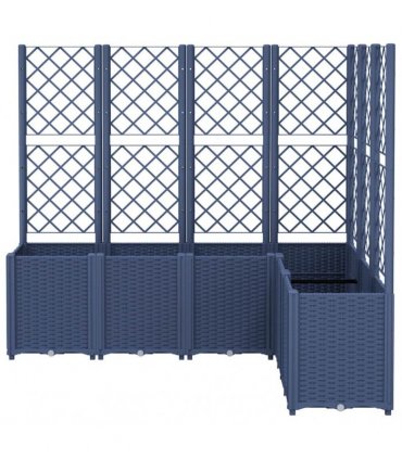 vidaXL Garden Planter with Trellis Blue Grey 160x120x140 cm PP — Size: 160 x 120 x 140 cm