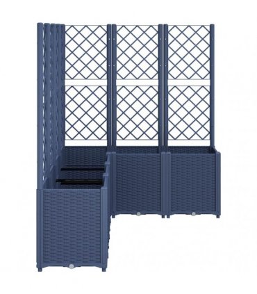 vidaXL Garden Planter with Trellis Blue Grey 160x120x140 cm PP — Size: 160 x 120 x 140 cm