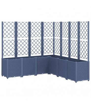 vidaXL Garden Planter with Trellis Blue Grey 160x160x140 cm PP — Size: 160 x 160 x 140 cm