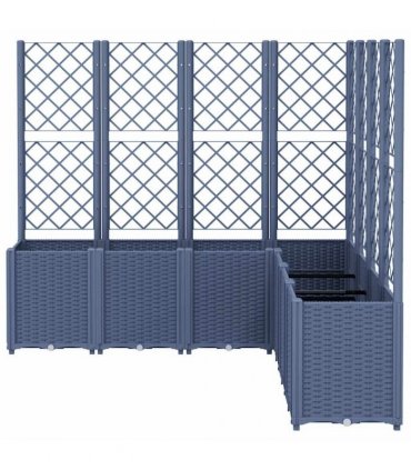 vidaXL Garden Planter with Trellis Blue Grey 160x160x140 cm PP — Size: 160 x 160 x 140 cm