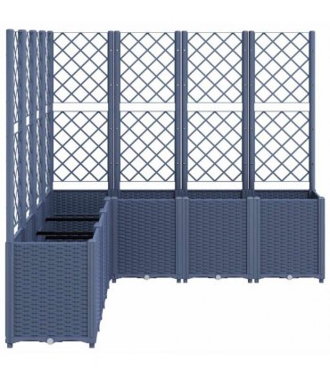vidaXL Garden Planter with Trellis Blue Grey 160x160x140 cm PP — Size: 160 x 160 x 140 cm