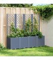 vidaXL Garden Planter with Trellis Blue Grey 160x40x140 cm PP — Size: 160 x 40 x 140 cm